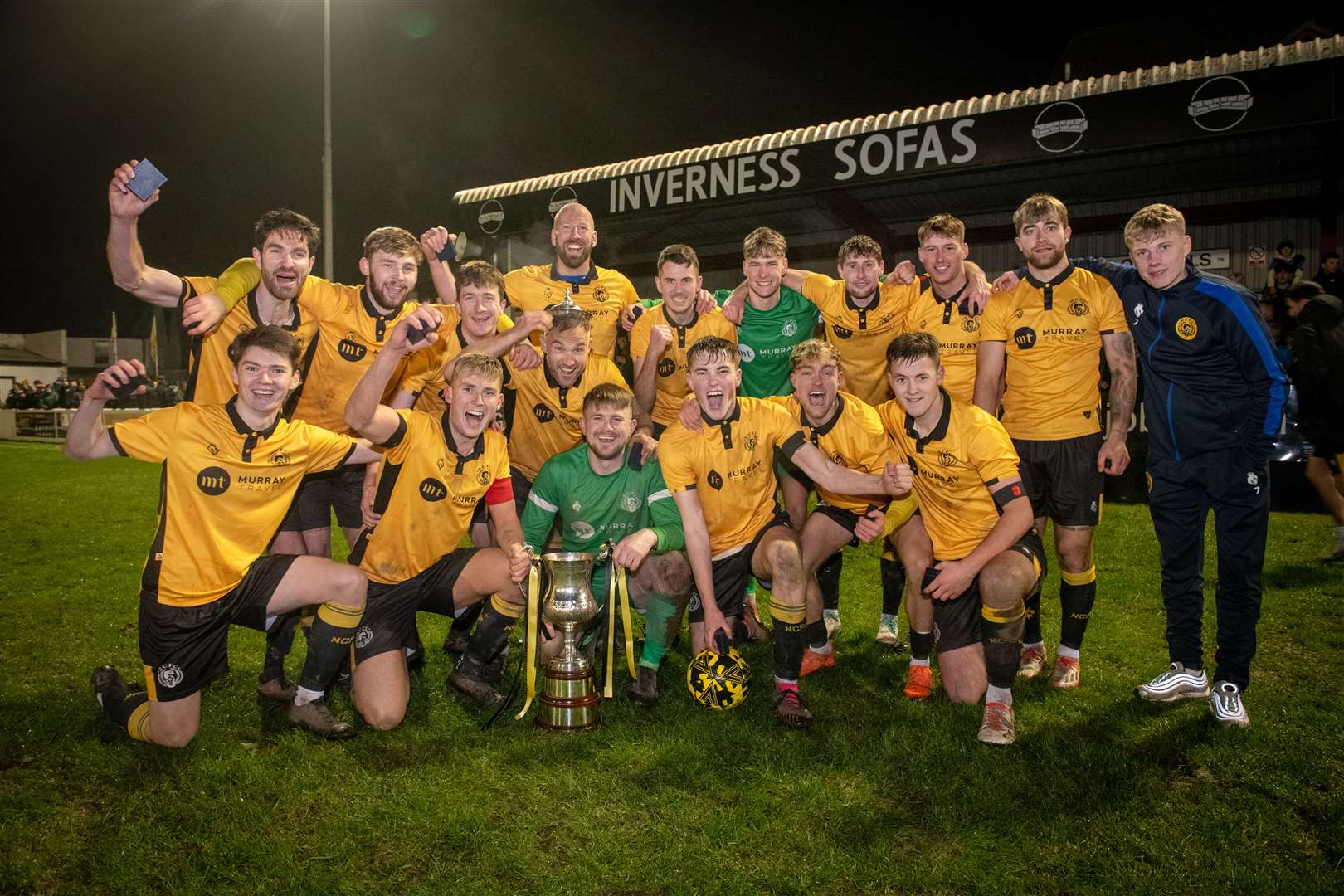 Nairn County celebrations after they beat Ross County to win the North of Scotland Cup. Picture: Callum Mackay