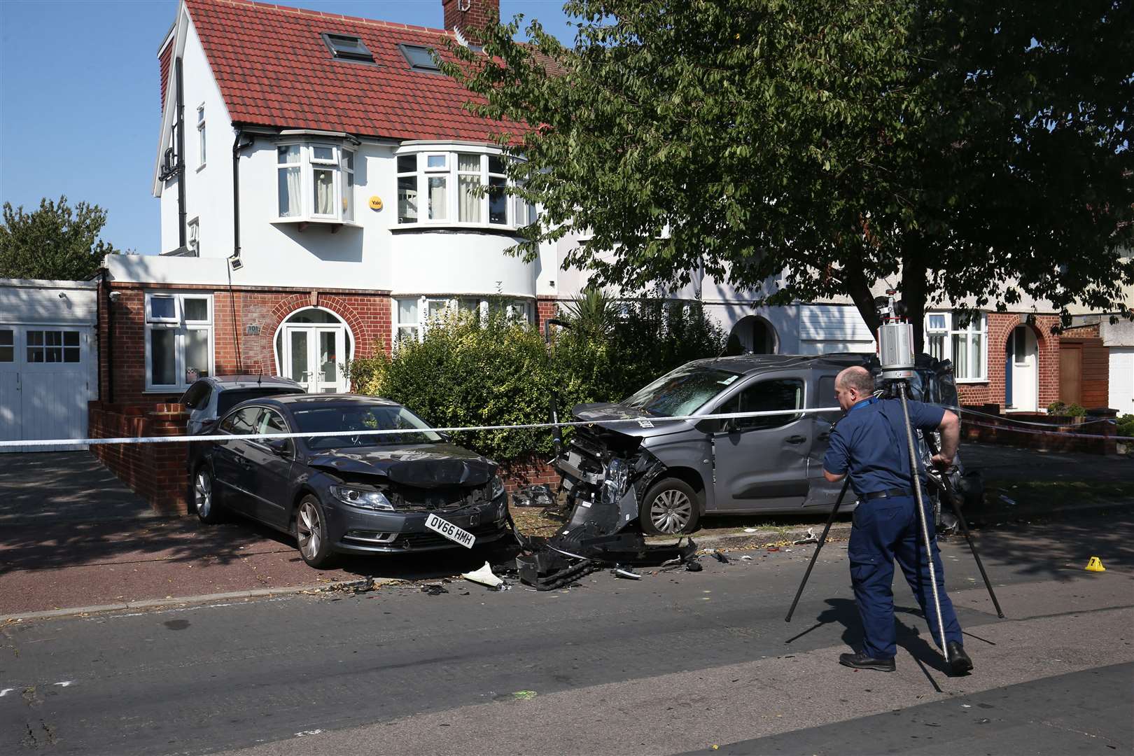 The lorry hit two cars (Jonathan Brady/PA)