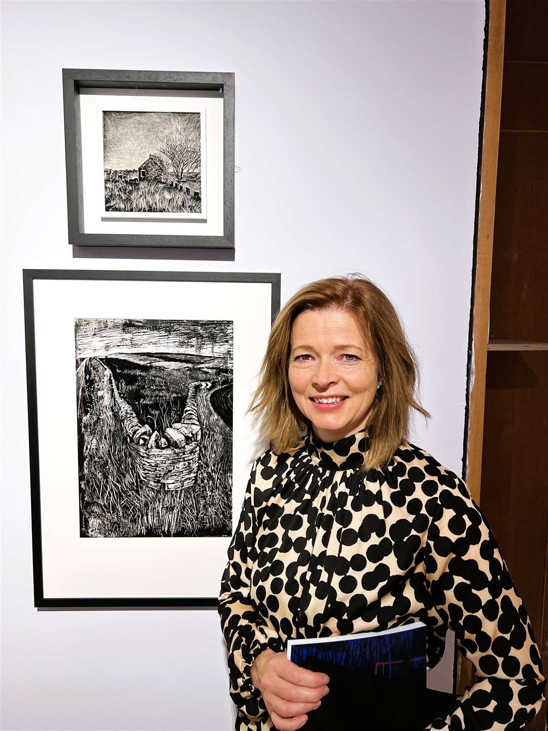 Lindsey Gallacher with her shortlisted works at the show in Edinburgh.