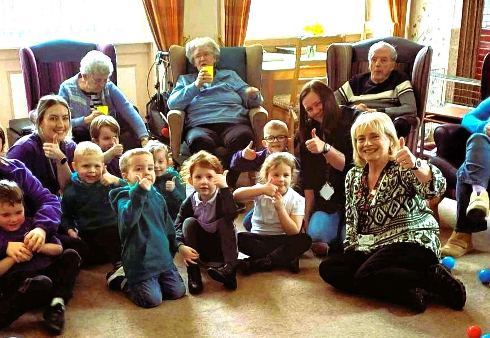 The nursery children have been visiting the Riverside House Care Home over the past few weeks as part of a joint intergenerational project. Picture supplied