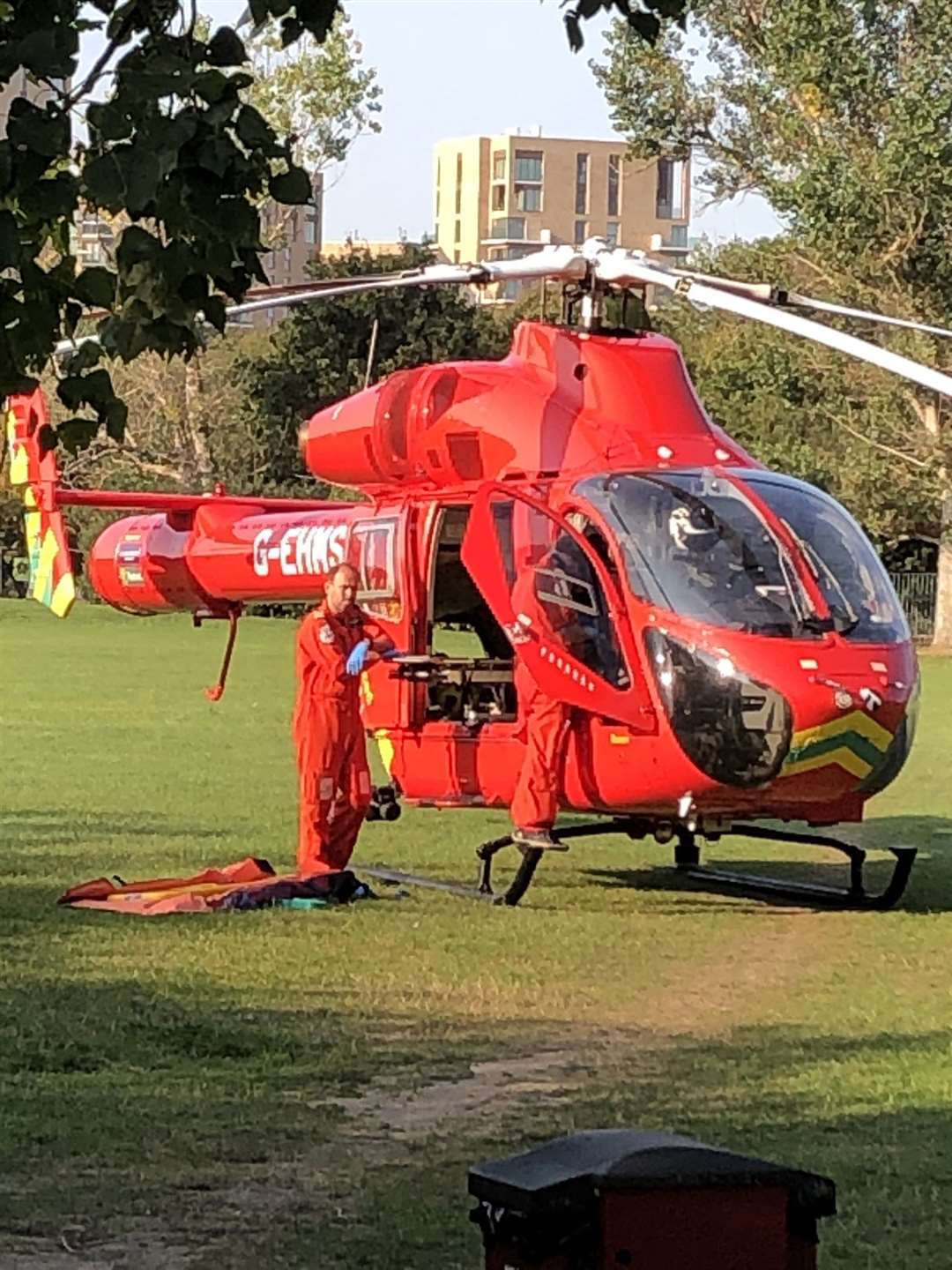 Air Ambulance at the scene (@paullu518/Twitter/PA)