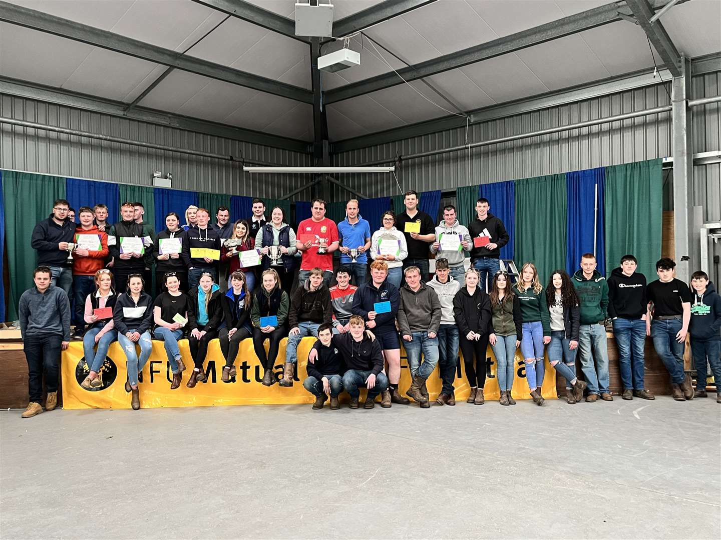 Young Farmers with their certificates and trophies at the 2023 Highland Rally. Caithness clubs took the top three places.