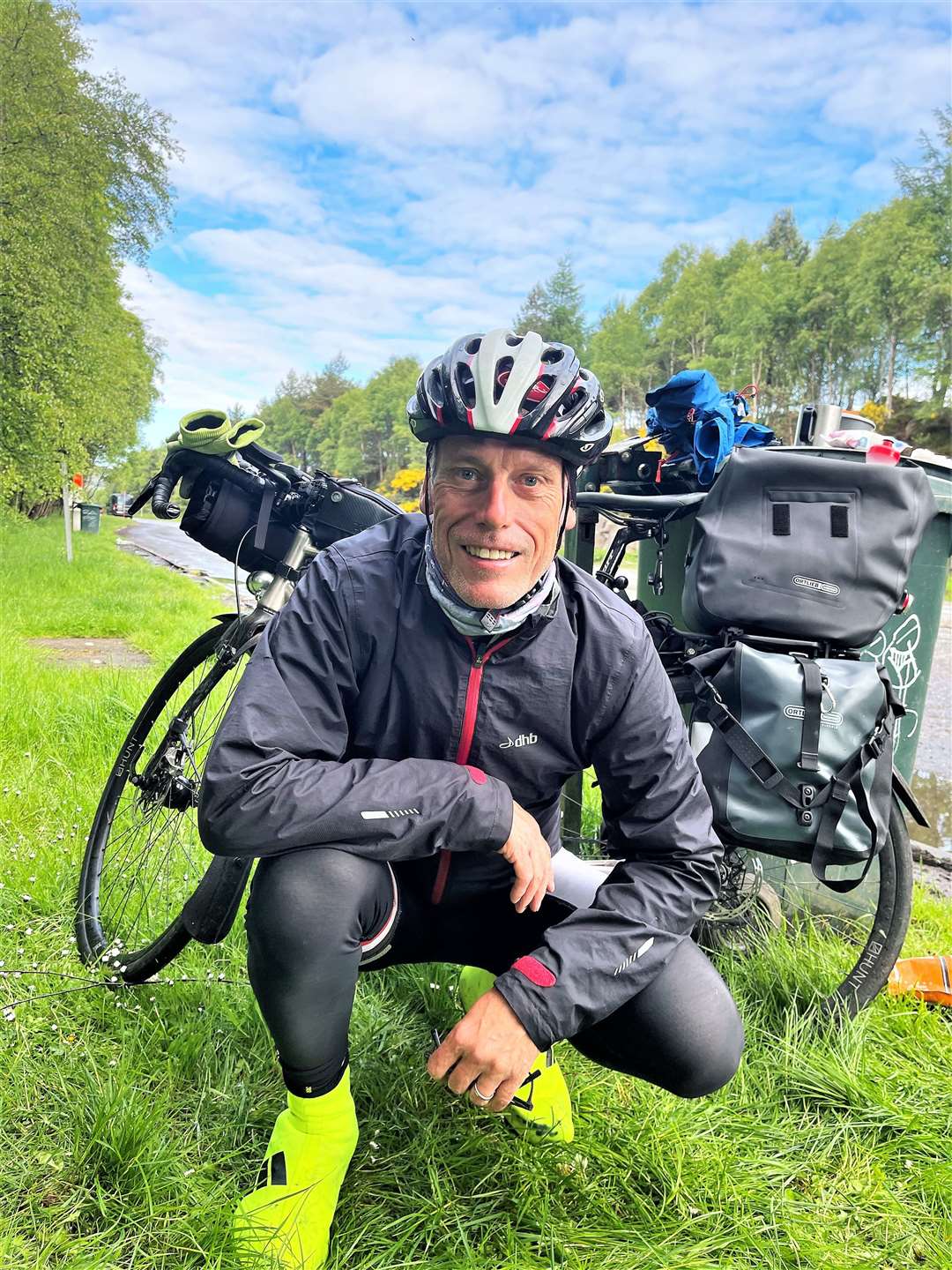 Tim Styles on his Lejog cycle ride last year. He is undertaking the same journey but including the return trip to make it a Lejogle.