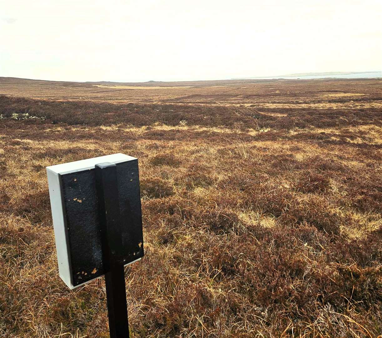 The lonely postbox sits on the Caithness moors near John O'Groats.