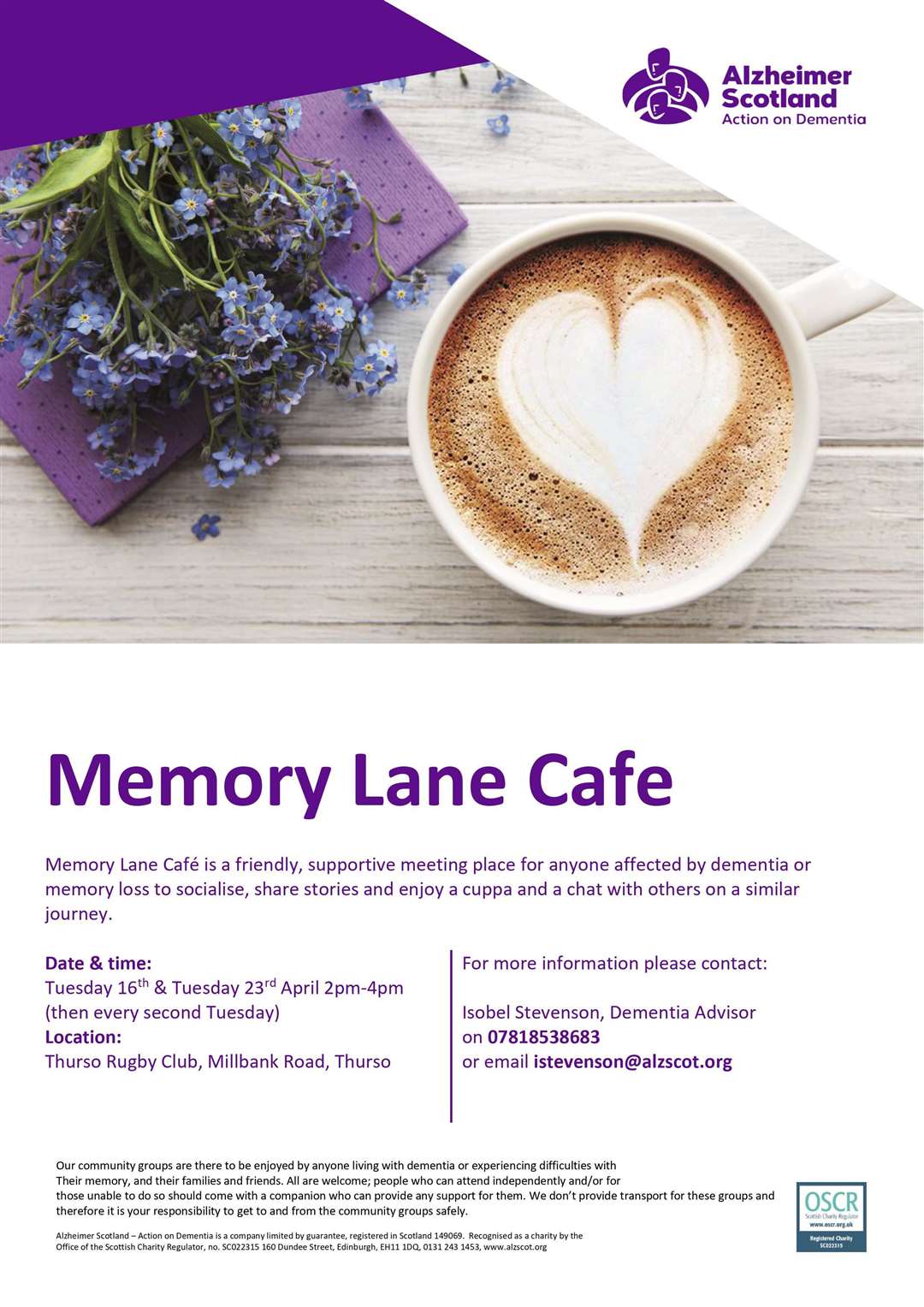 Memory Lane Cafe poster.